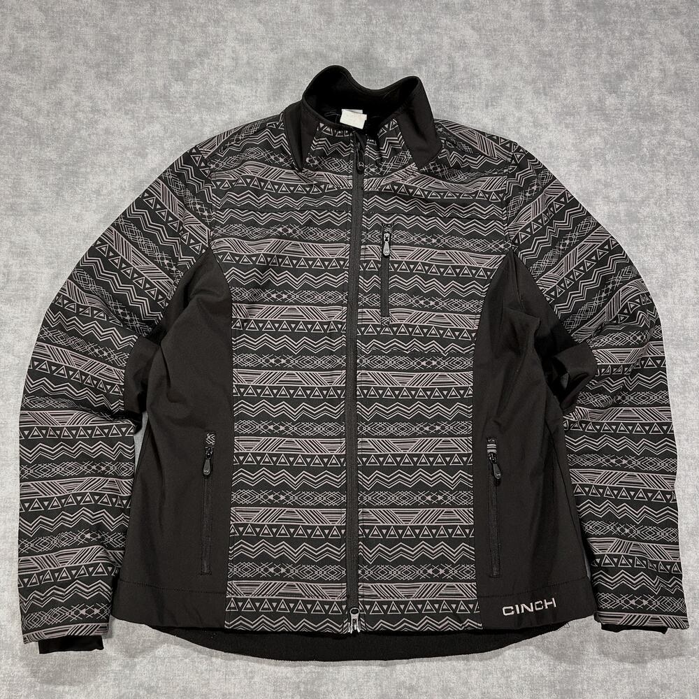 Cinch Womens Storm Defense Aztec Bonded Softshell Jacket Black XL MAJ9830001
